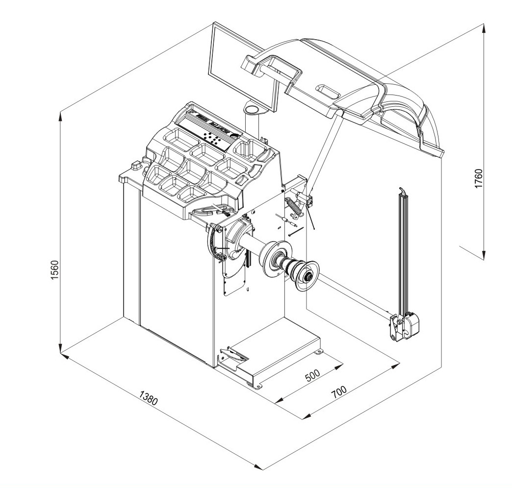 LCD Tire Wheel Balancing Machine With Tool Box