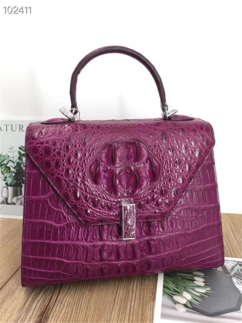Fashion Genuine Crocodile Skin Lady Handbag Exotic Real True Alligator Leather Female Purse Women Three-way Shoulder Bag