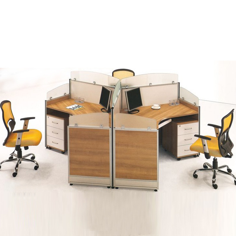 Modern Modular MDF Office Workstation Furniture For 4 Person