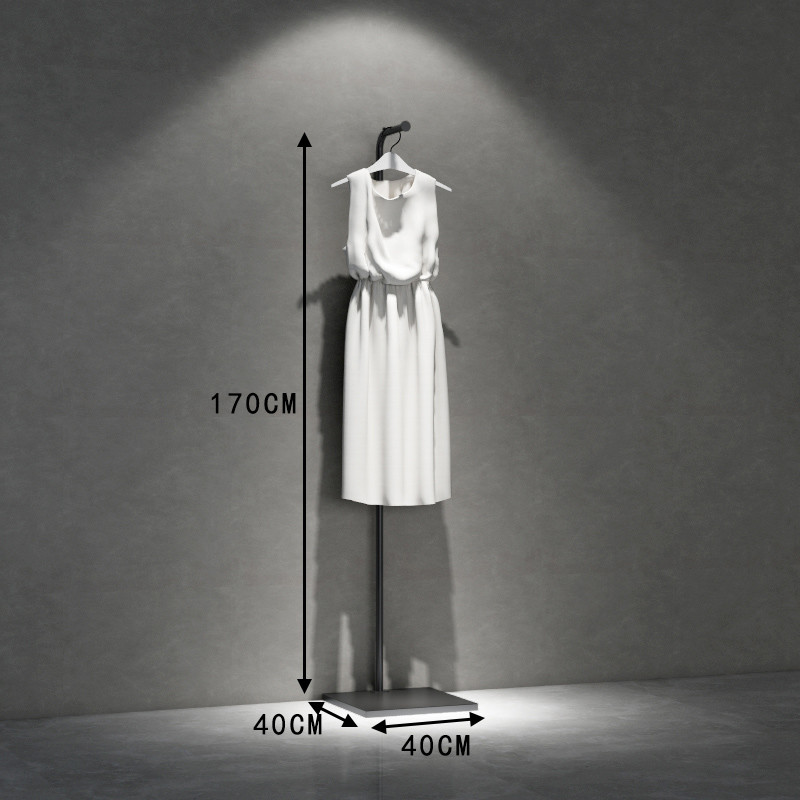 Steel Double Rod Hangrail Clothes Store Rack Floor Display Stand