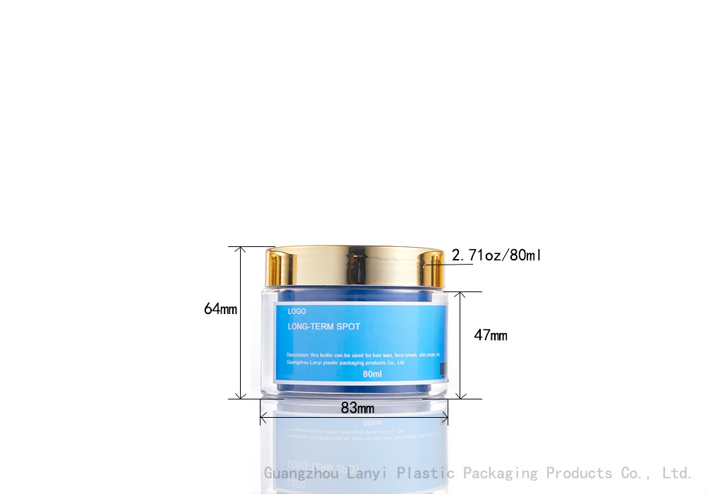 2.71OZ Facial Mask Golden Screw Cap Plastic Cosmetic Jars