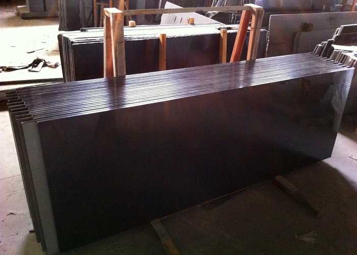 Black Galaxy Granite Island Top / Granite Kitchen Tops With Sparkles 2 CM Thick