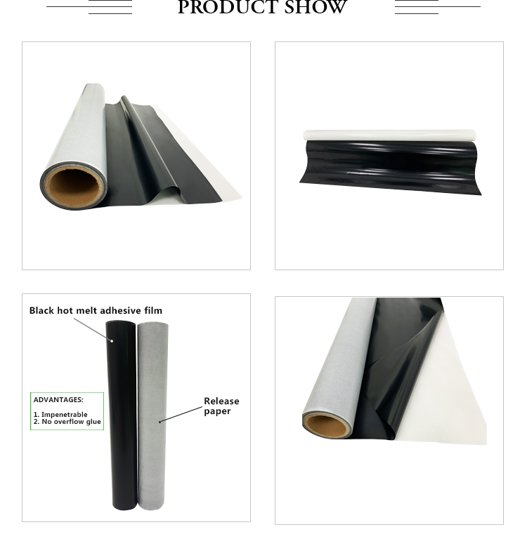 Smooth Black Self Adhesive Film 0.05mm 0.15mm Thickness For Dark Clothes