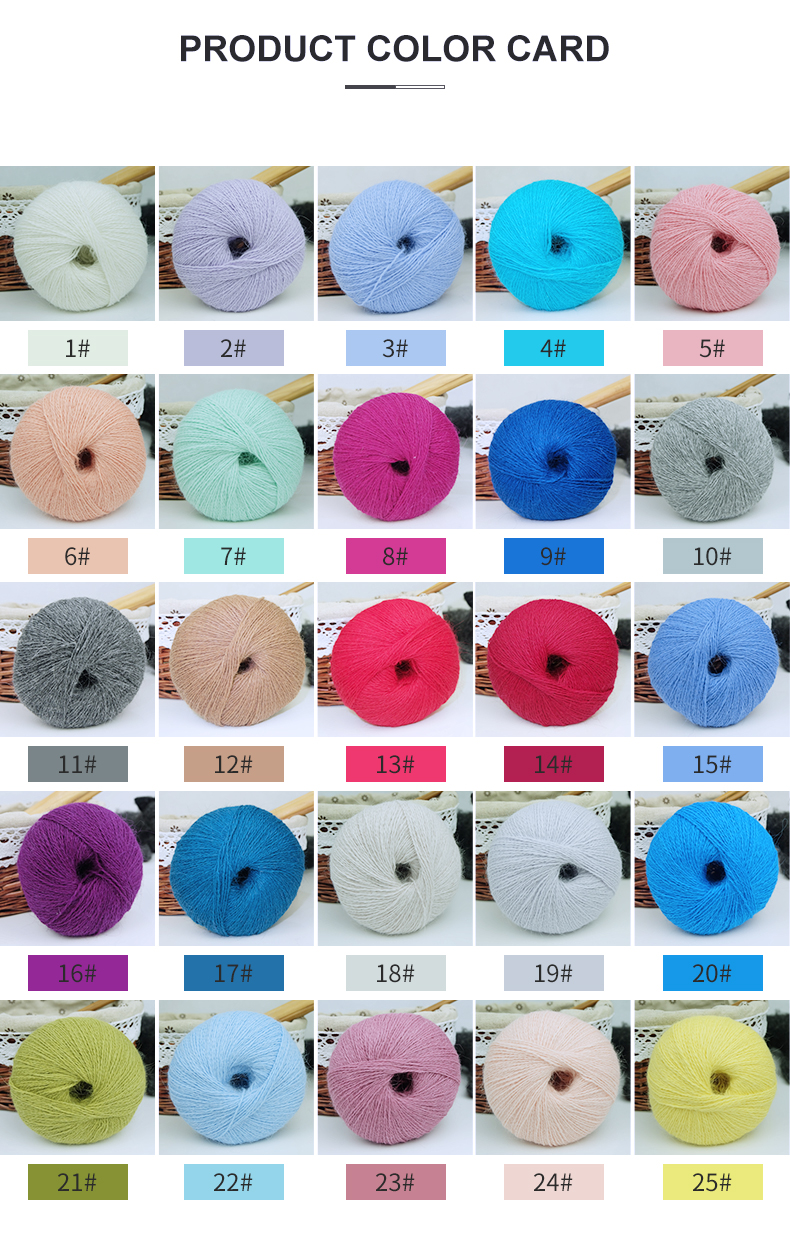Angora Soft Mink Cashmere Knitting Yarn Long Hair