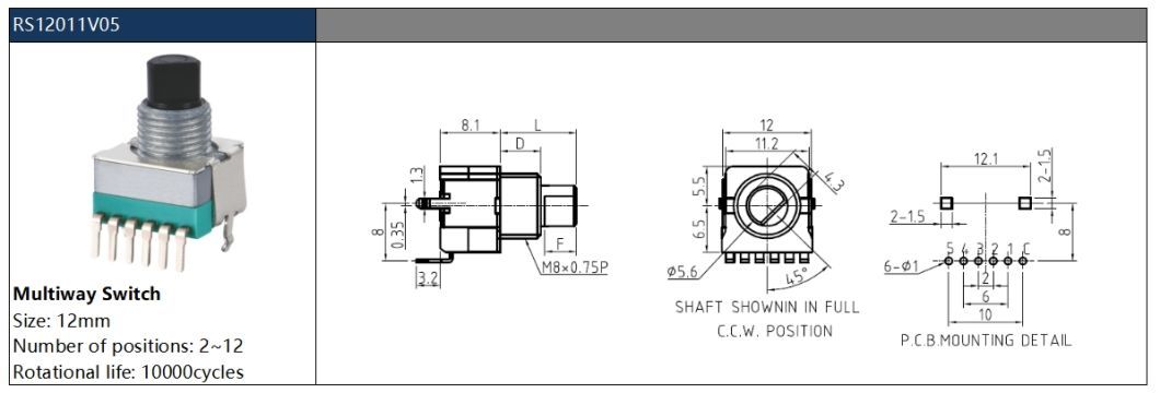 RS12 Rotary Route Switch for Speed Control