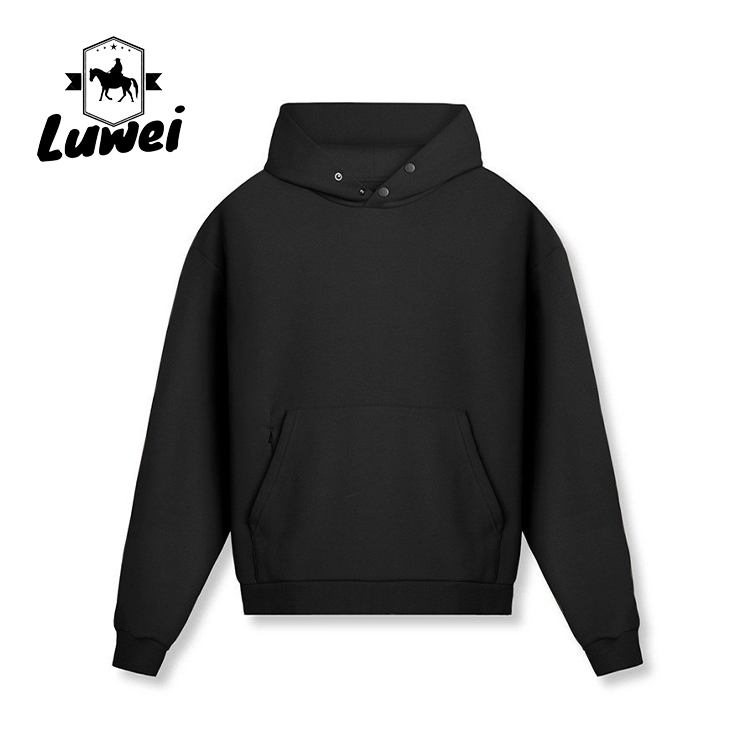 Oversized 35% Cotton 65% Polyester Street Wear Fitted Felpe Con Cappuccio Sweatshirts Cotton Plain Men Hoodies Pullover