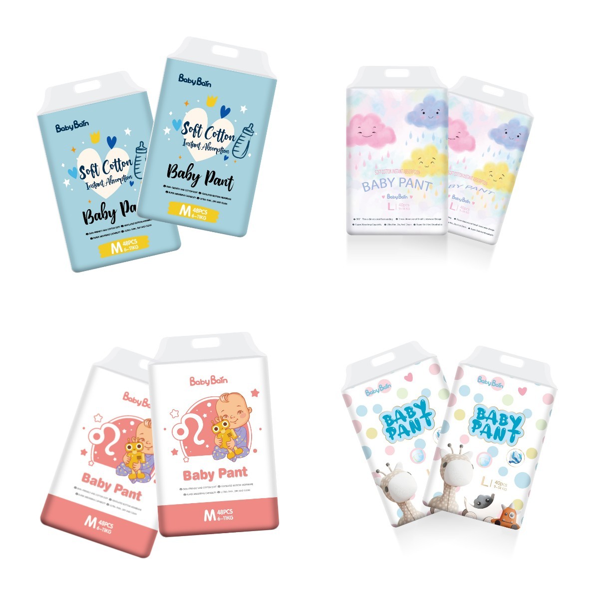 Comprehensive Elastic Waistband Pull Up Baby Diaper Japanese Quality