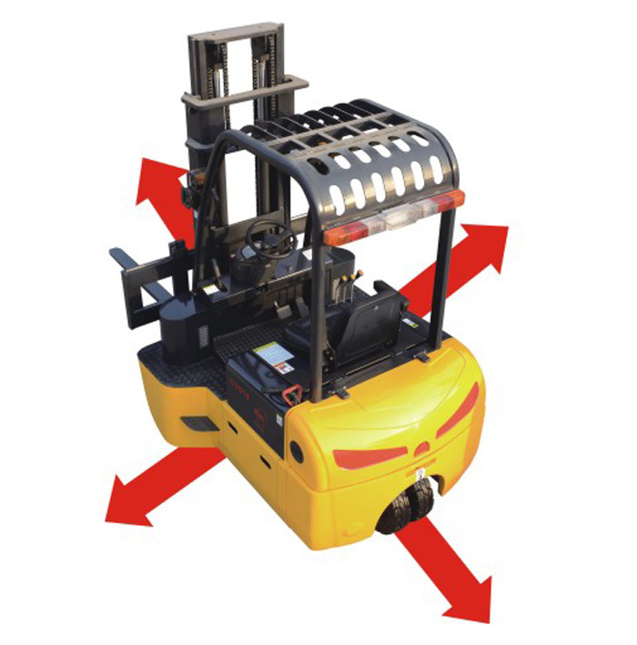 4 Directional Electric Warehouse Forklift Trucks Multiple Functions 2000kg Capacity