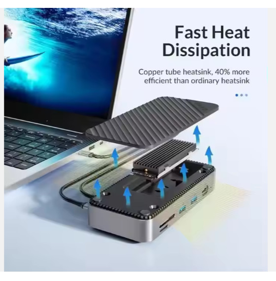 Displaylink Usb 3.0 Docking Station Enclousure Of NVMe NGFF SSDs Windows Mac Chrome OS