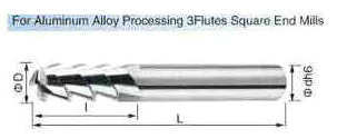 3 Flutes Tungsten Carbide for Aluminium