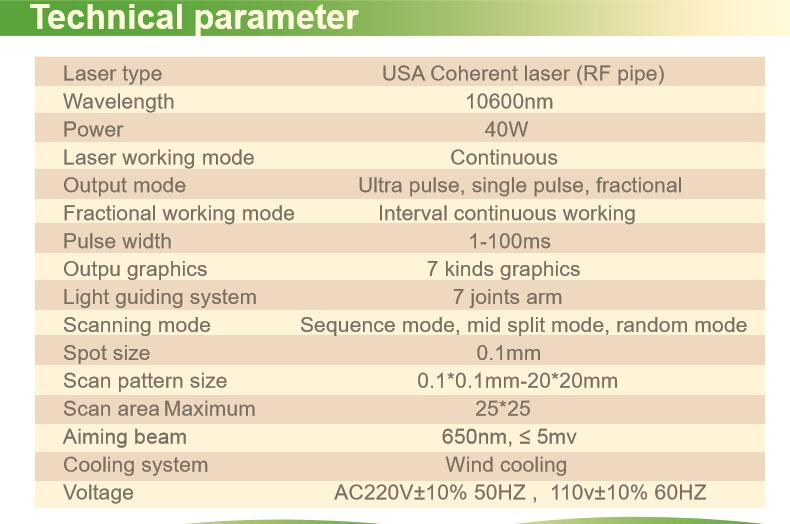 Newly professional skin rejuvenation co2 fractional laser with RF tube