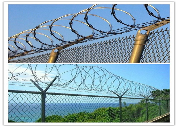 Commercial Black PVC Coated Chain Link Fence Fabric For School Sports Fence