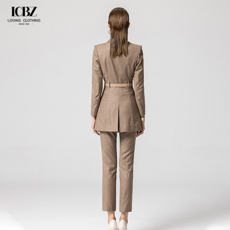 Polyester Fiber Women's Elegant 3 Piece Sets 2023 Office Formal Blazer Coat Shorts Sets