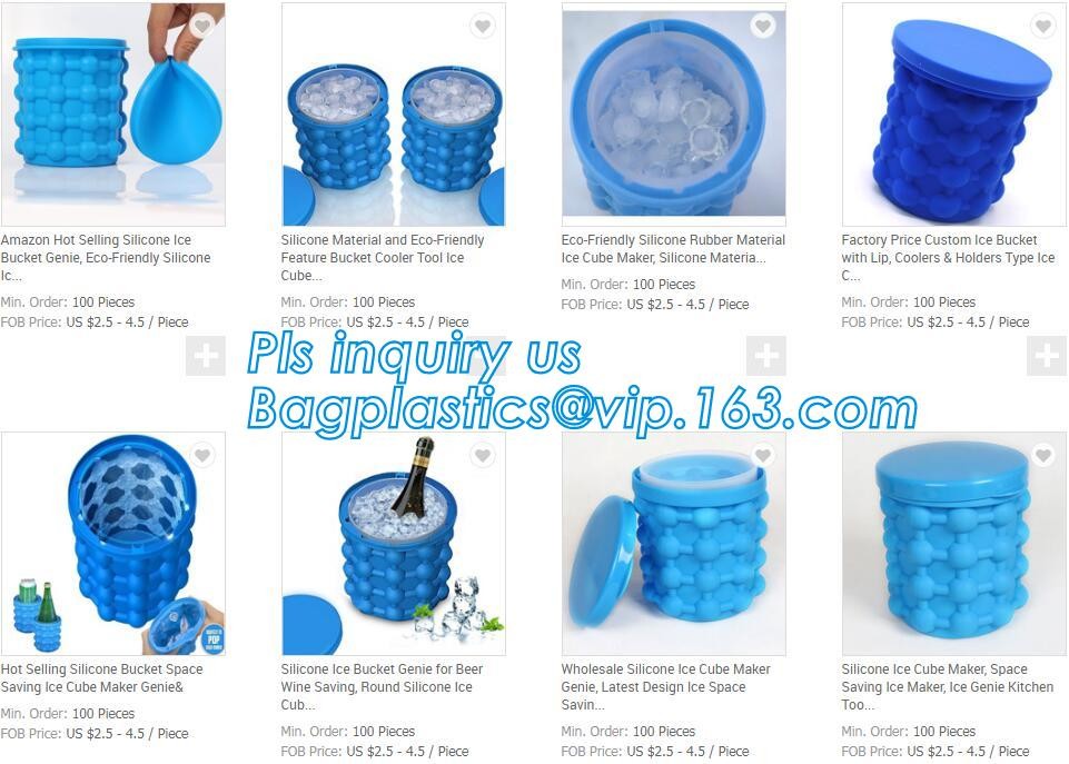 Kitchen Tools Revolutionary Space Saving Beer Wine BPA free Silicone And PP Ice Cube Maker Genie,Party Drink Tub Chillin