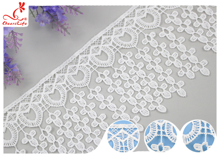 Fancy Water Soluble Lace Trim 9CM With Polyester / Lace Ribbon Trim