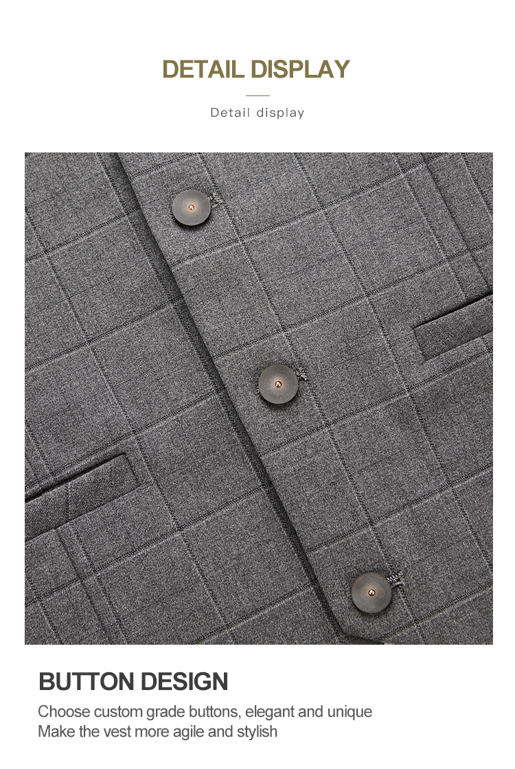 Casual plaid trendy Korean style formal vest business slim vest wedding groomsmen suit vest