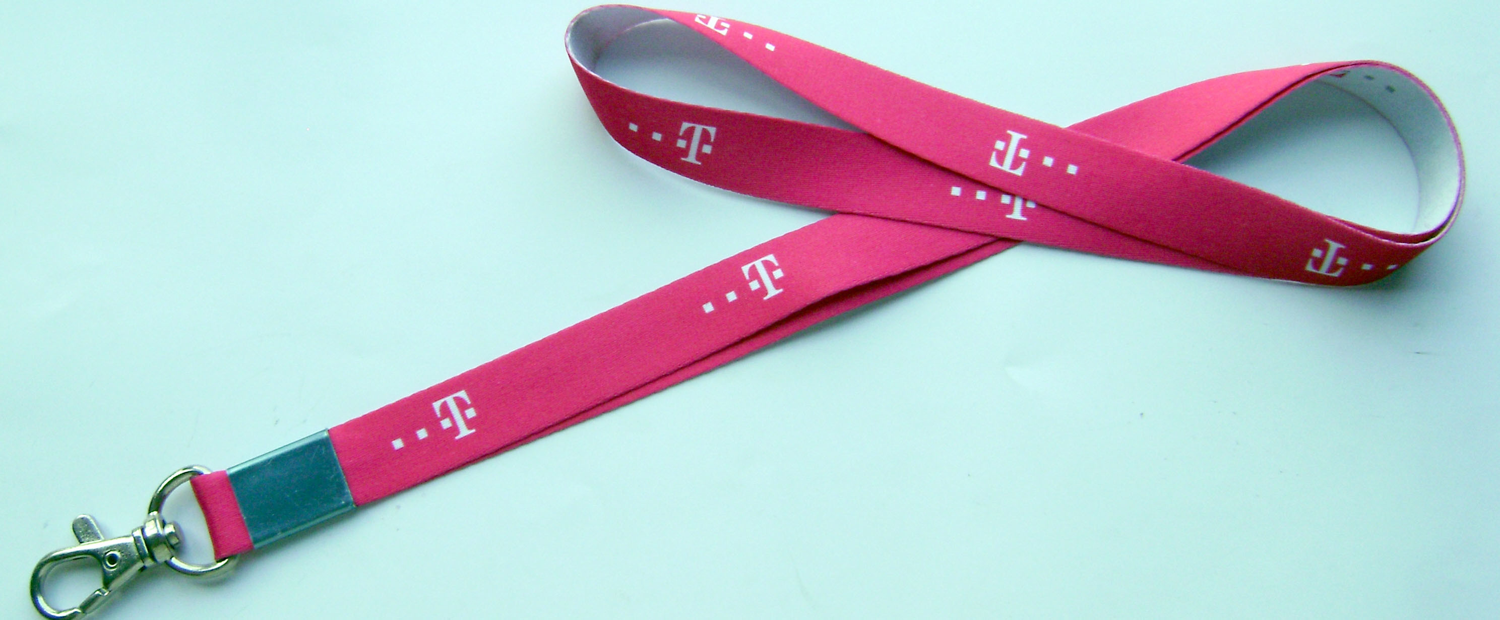 Red promotional lanyards with dye sublimation printing for school use
