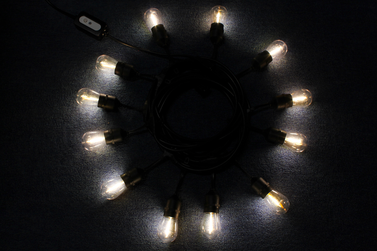 LED Christmas Light String Festival Decoration Waterproof IP65 S14 3500K Dimmable Connectable Remote Control Edison Light