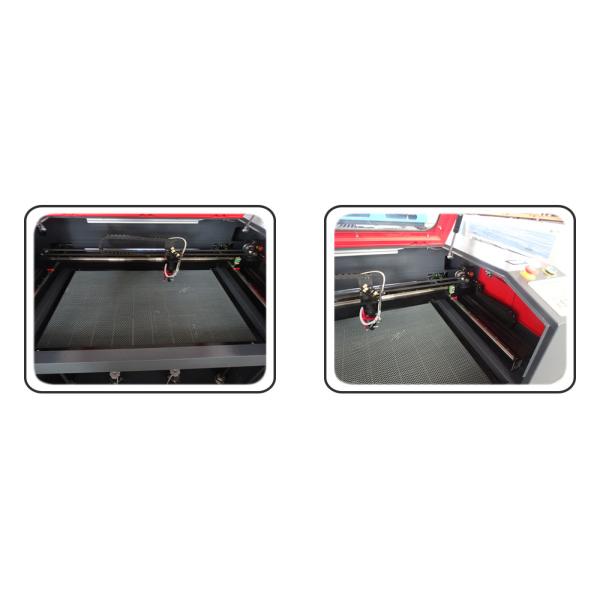 Black And Red Fabric Laser Cutting Machine with Honey Comb Table For Wood Engraving