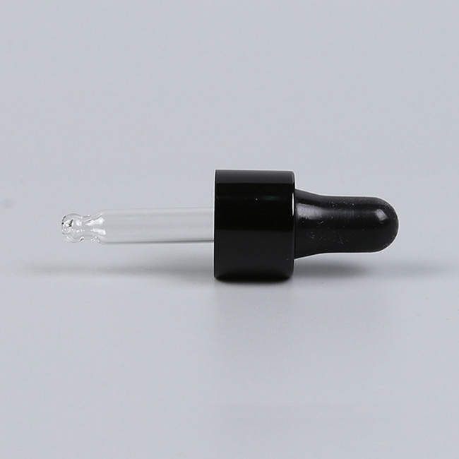 18/410 Shiny Black Aluminium Essential Oil Dropper Cap Oil Pipette Dropper