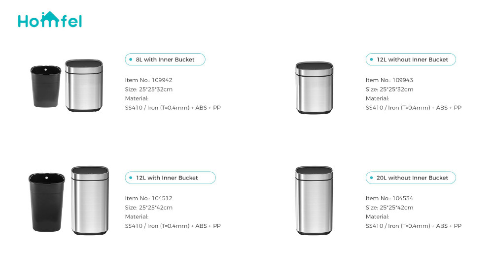 30L 40L 50L Household Office Touch Garbage Can Big Capacity Standing Press Design