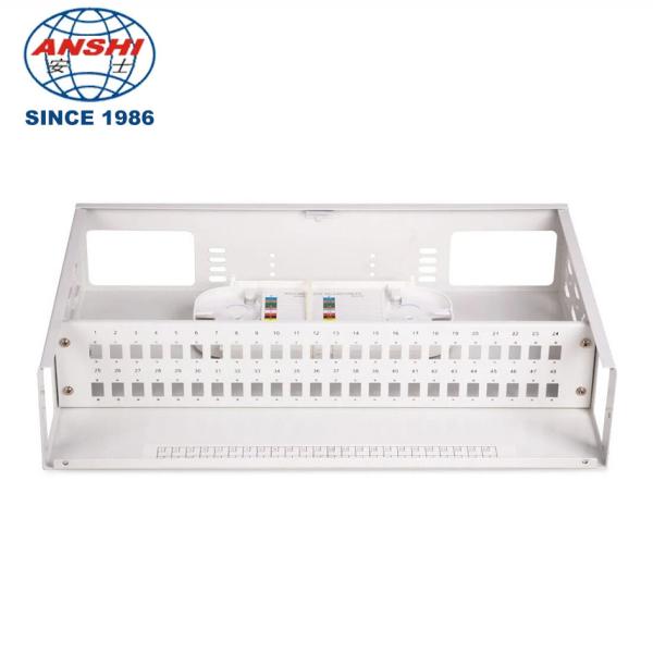 ANSHI Wall Mount Fiber Optic Patch Panel 19 Inch 24 / 48 Port