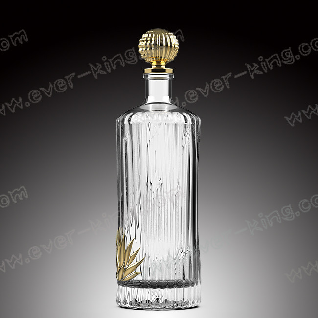 New Design Luxury 700ml Tequila Glass Bottle With Glass Cap