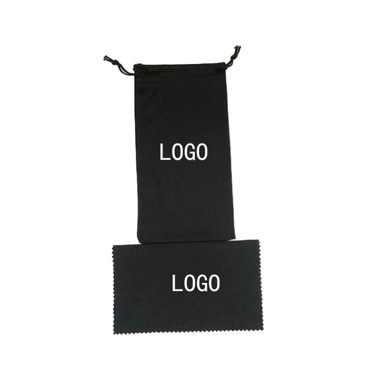 18*9cm Soft Microfiber Eyeglass Pouch Sunglasses Drawstring Bag Customization