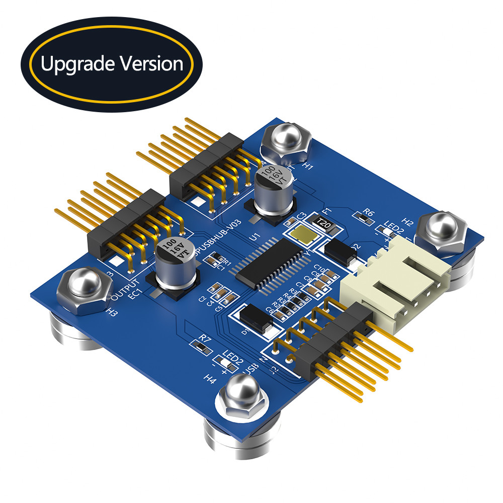 Versatile 4-Port USB 2.0 Hub with Power LED and Magnetic Base