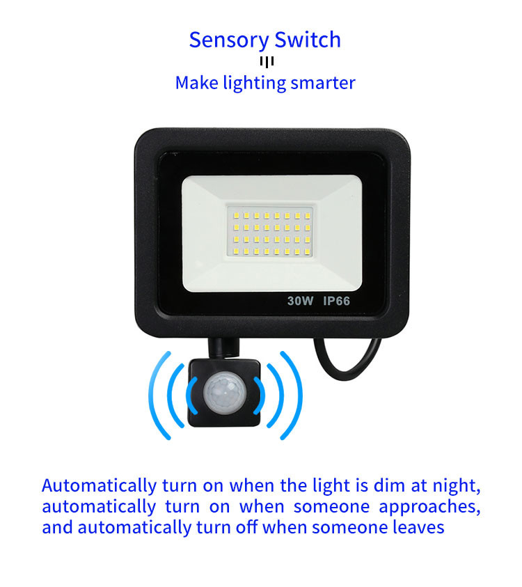 10W - 100W Induction Led flood light With Adjustable PIR Sensor floodlight Street Square Outdoor Lighting