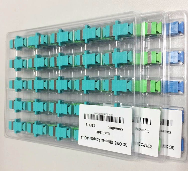flangeless green SC/APC SM simplex fiber otical adapter