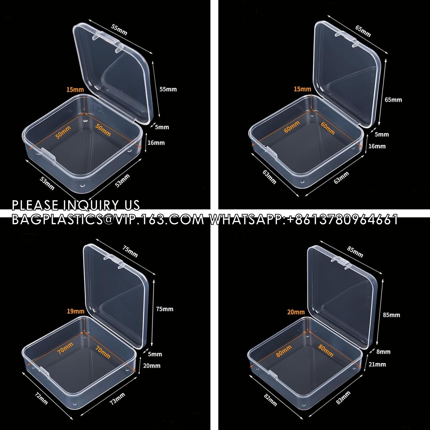 Storage Containers Rectangular Empty Small Plastic Containers For Small Items Art Craft Jewelry Projects