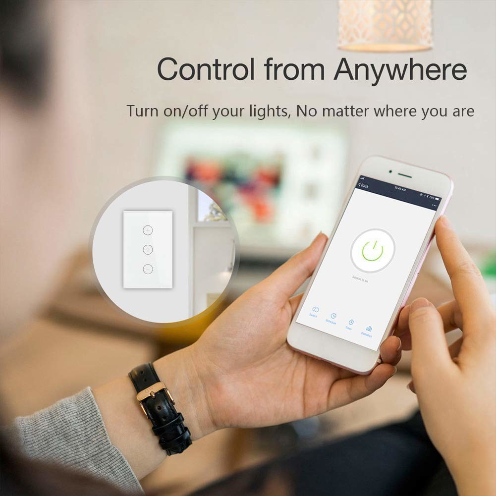 Tuya For Led Bulb Voice Control Glass Touch Operated Smart Wifi Light Dimmer Switch With Google&Alexa