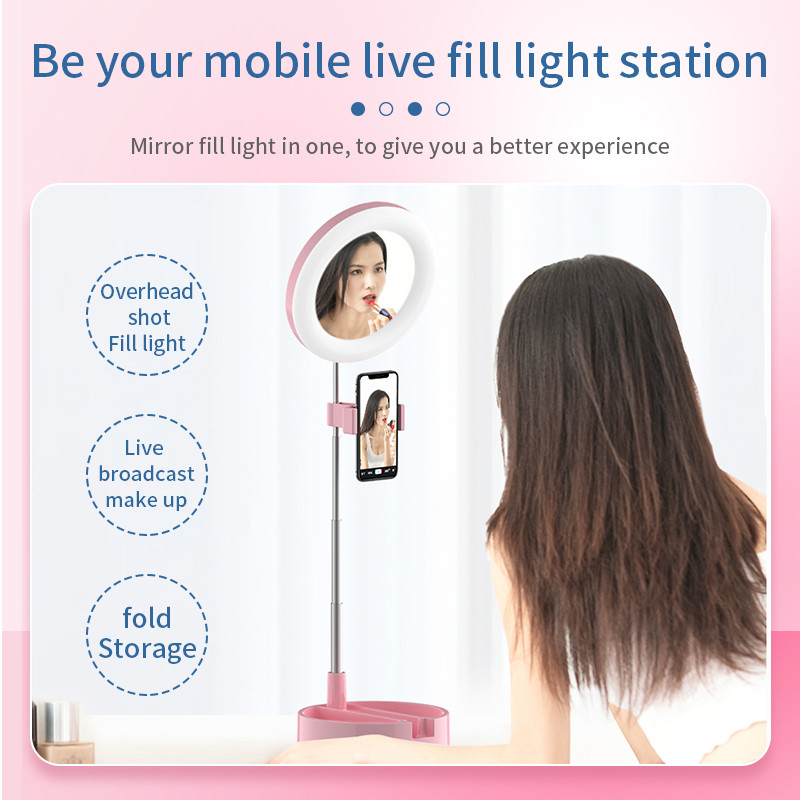 3 Colors 57cm 3500K Ring Light Mirror For Phone