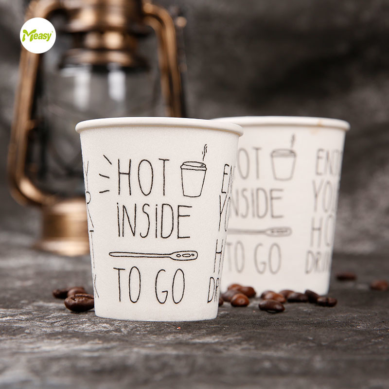 Single wall foam paper cup PE coated disposable hot drink coffee milk tea paper cup with logo customized