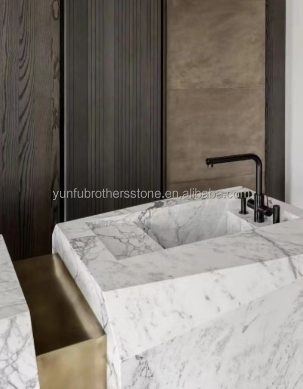 Modern Design Italy White Calacatta Marble Slab for Kitchen Countertop and Wall Panel