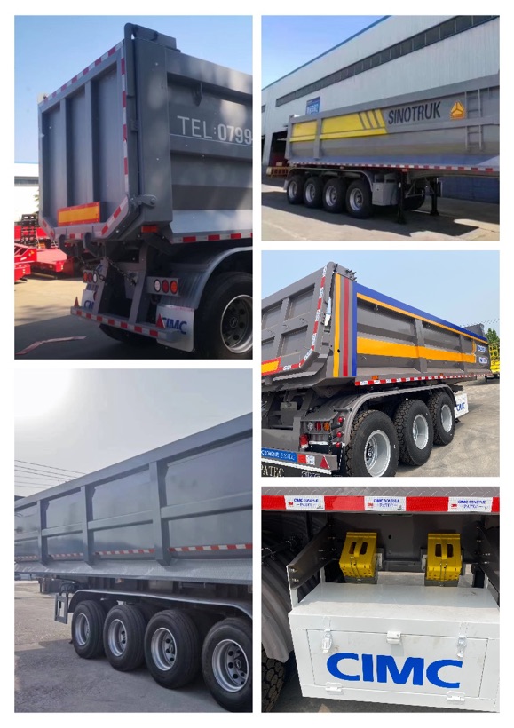CIMC Factory Direct Sale 80 Ton 3 or 4 Axles U Shape Dump Truck 45cbm transporting coal and sand Tipper Semi Trailer