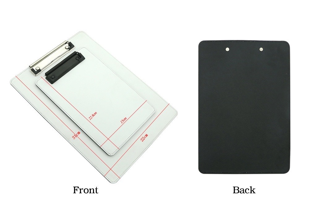 Customized Single Sided And Double Sided Printing Sublimation Leather PU Clipboard For Sublimation Printing