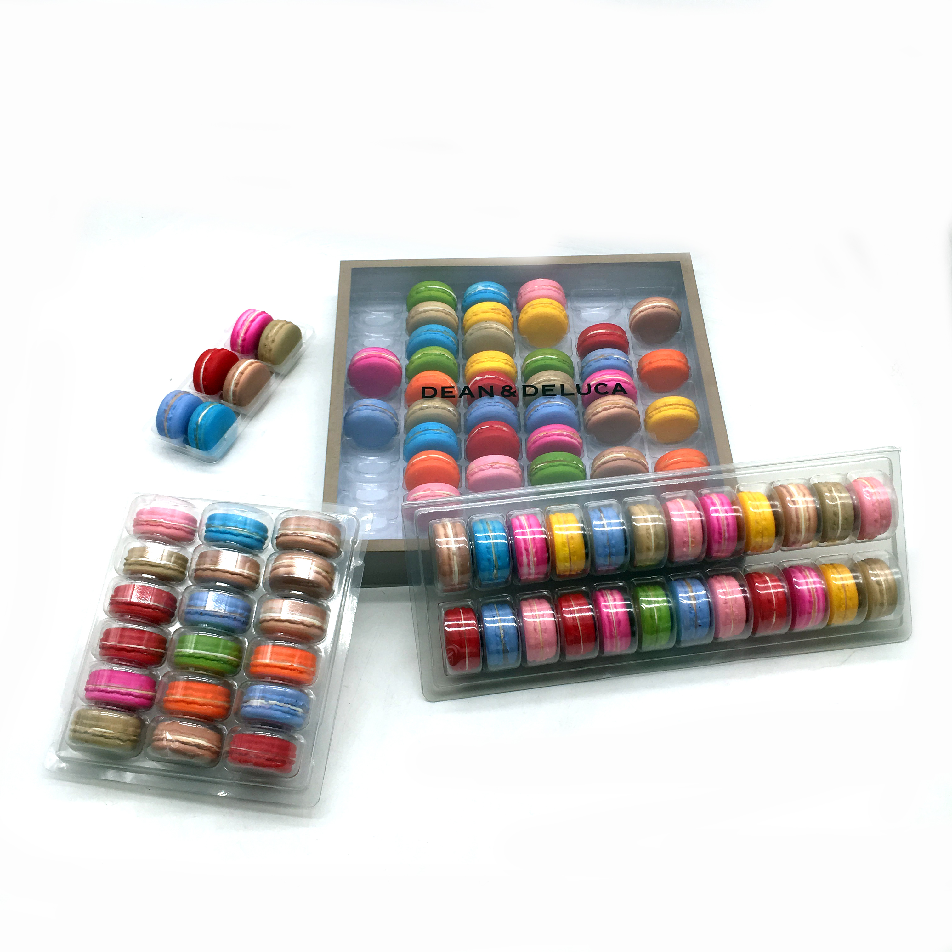 2 pack clear macaron tray PVC/PET plastic packaging