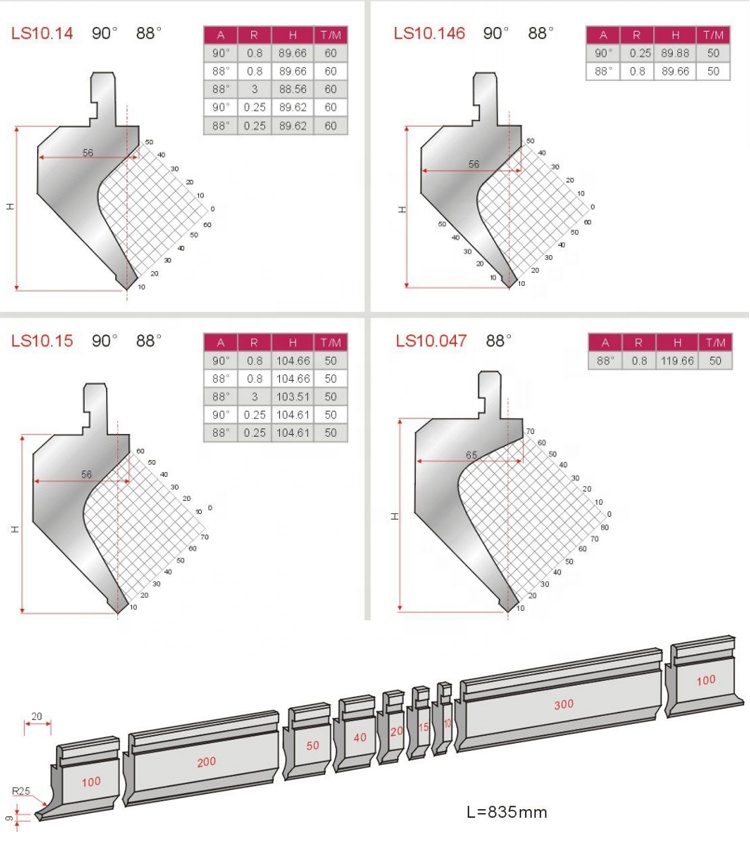 Hydraulic Bending Custom Press Brake Tooling CNC Press Brake Tools