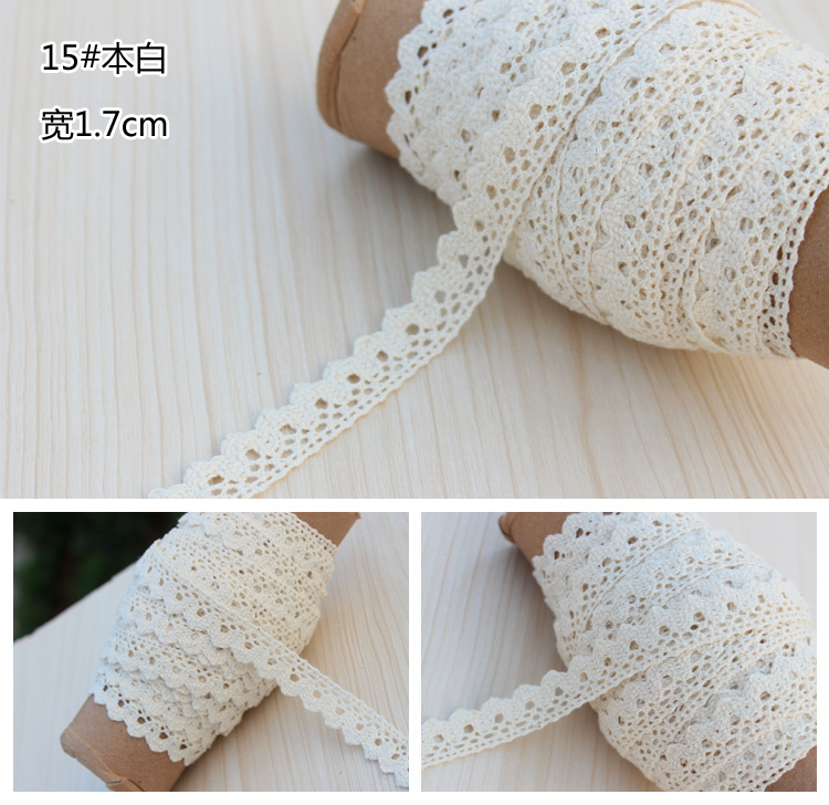 Long Vintage Cotton White Crochet Scallop Pattern Lace Trim DIY Embroidered Sewing Stretch