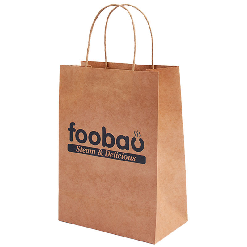 Custom CMYK 4 Color Offset Printing Luxury Kraft Paper Shopping Bag for Coffee Juice Drink
