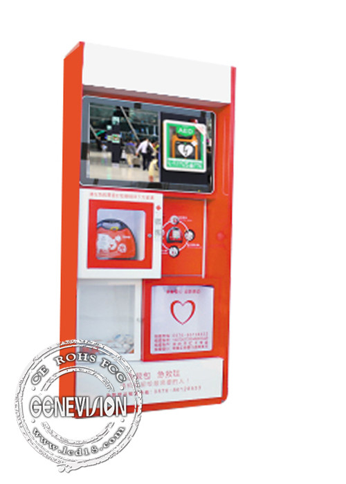 Lcd Display Cabinet Kiosk Digital Signage With Wifi , Aed Emergency Cardiac