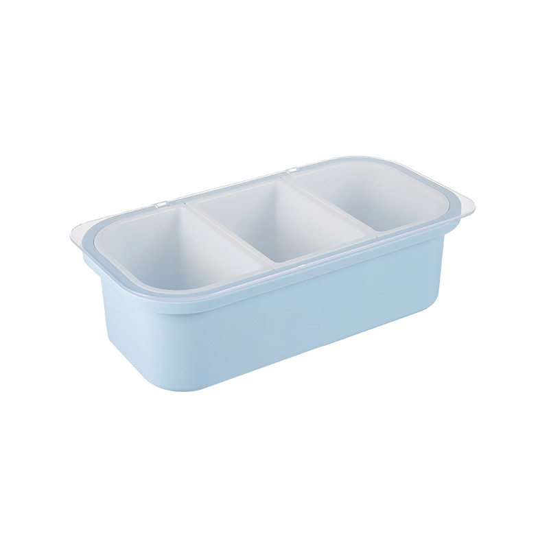 Cooking Condiment Flip Cover Partition Seasoning Plastic Salt Box