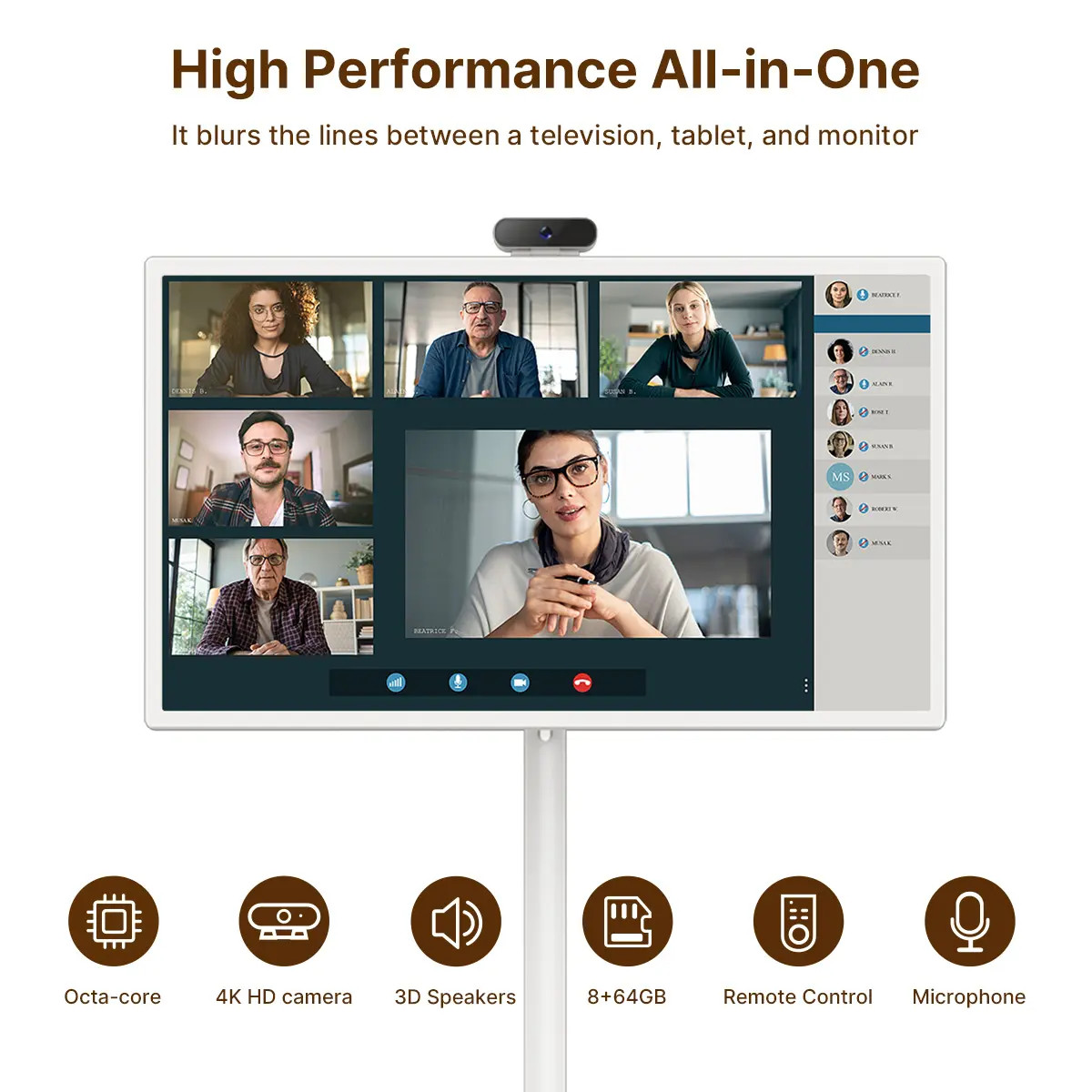 Smart Rotate Screen 24 Inch 32 Inch Incell Touch Screen IPS Movable Android Standbyme Screen