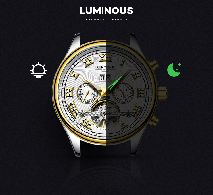 Hardlex Glass Automatic Tourbillon Watch High Hardness Stable Performance
