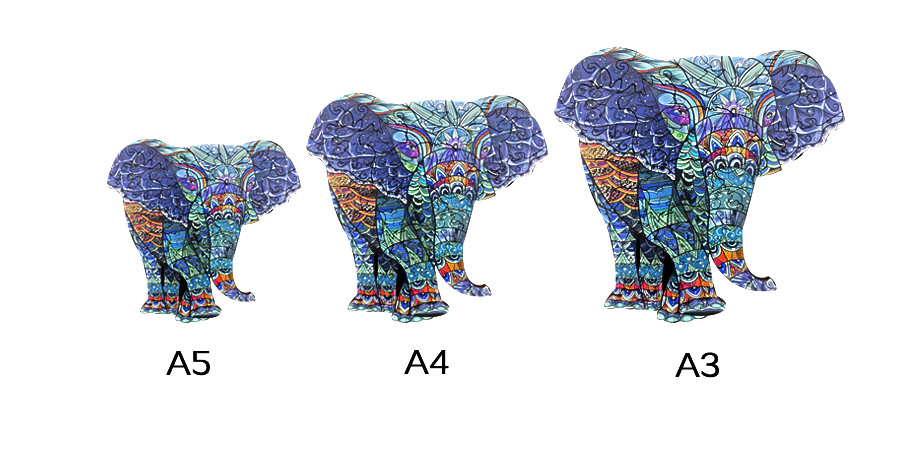 Animal Shaped Colorful Floor Wooden Elephant Jigsaw puzzle for 3 year olds