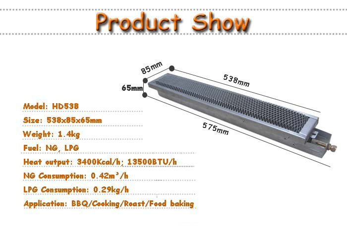 Flameless Infrared Ceramic Gas Burner For Kamado Gas Grill BBQ