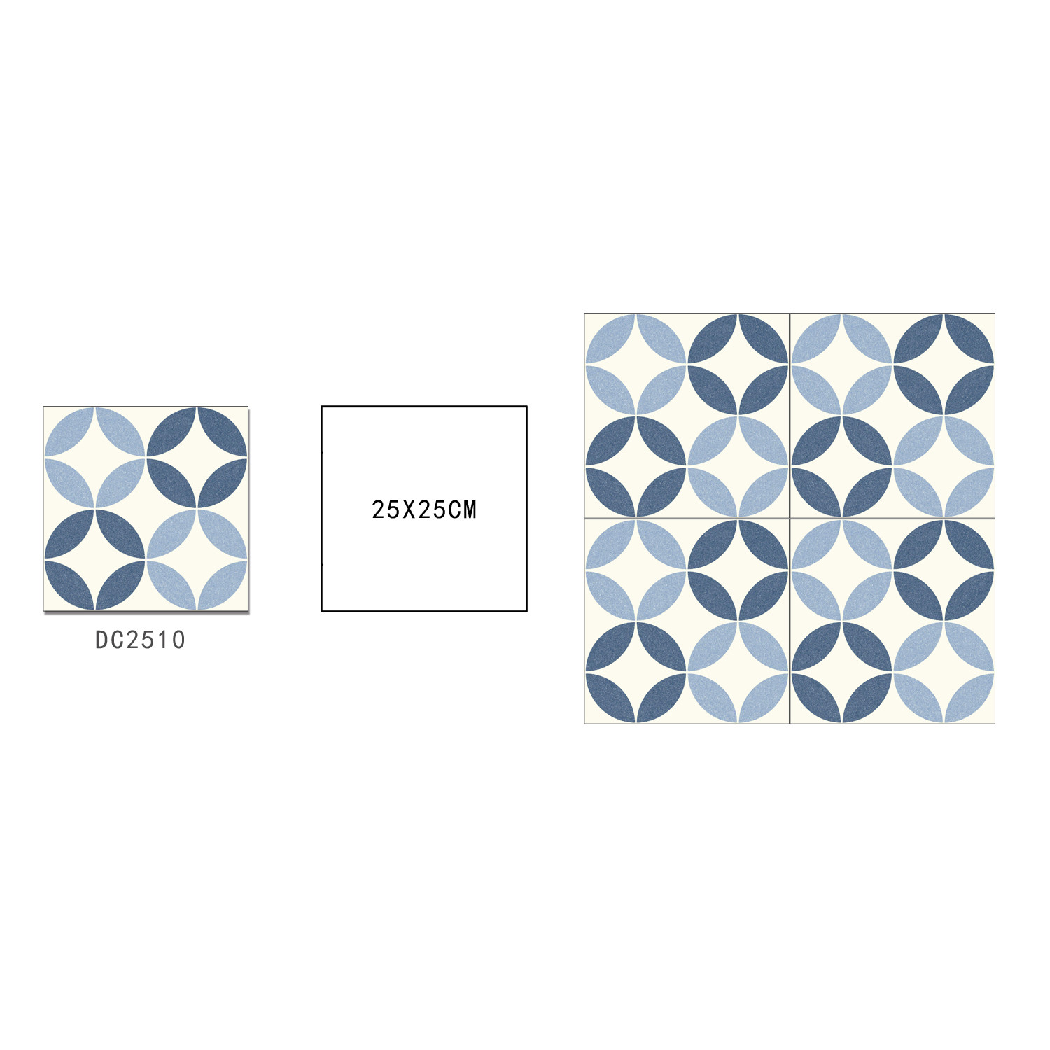 Blue Wear-Resistant 250x250mm Floor Ceramic Rustic Tile For Living Room And Eco-Friendly Floor Tiles For Dining Room