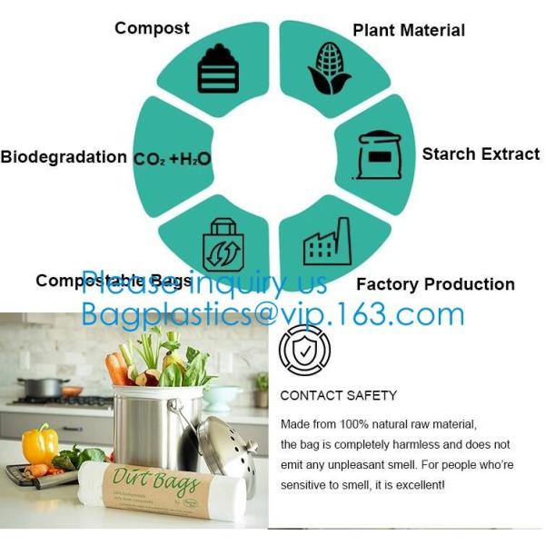 Compostable Biobag Cornstarch Bags,Recycling, Food Waste Kitchen Bag 3 Gallon Compost Bin Liner 25 Counts, Kitchen Caddy